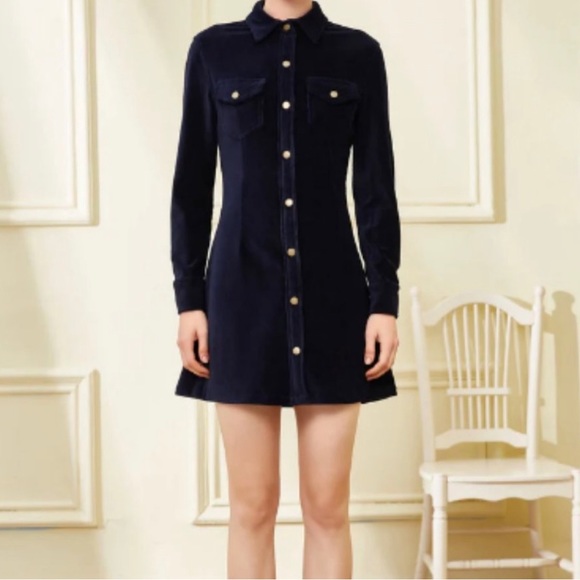 Julie Brown NYC Dresses & Skirts - NWT Julie Brown Navy Blue Corduroy Dress - Small